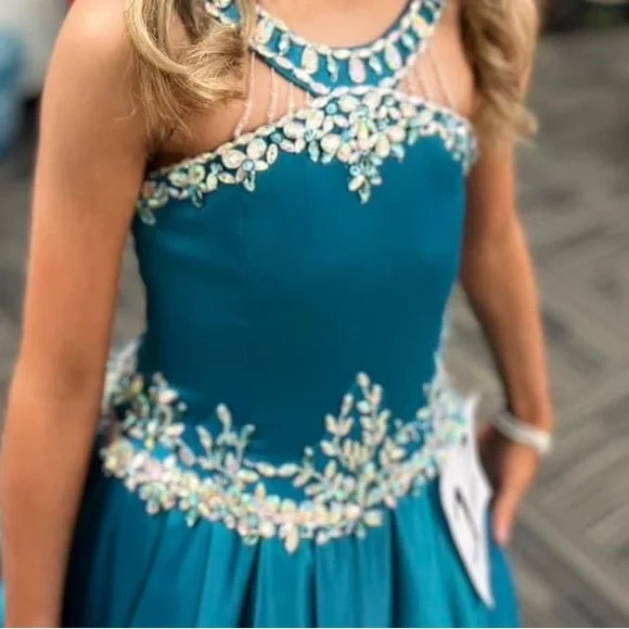 Girls Pageant Dress Turquoise/Teal